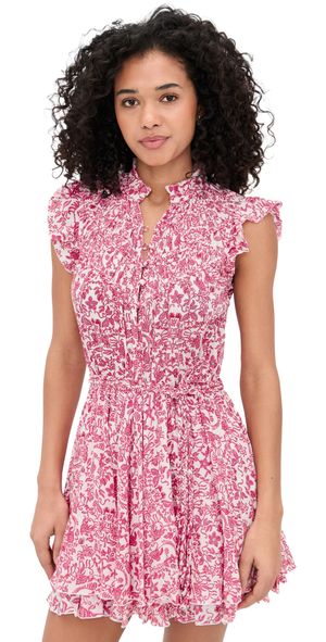 Poupette St Barth Callie Mini Dress Pink Tiare L