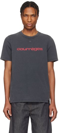 Courrèges Gray 'AC' Printed Stone T-shirt