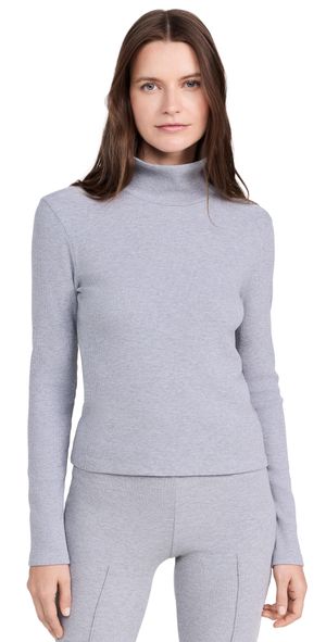 DONNI. The Rib Turtleneck Heather Grey L