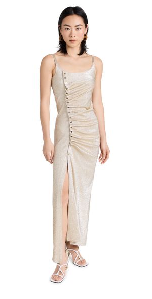 rabanne Gold Long Dress Silver/Gold 36