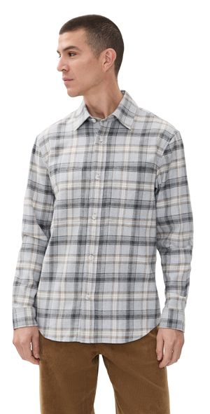 BOSS C-Owen Flannel Button Down Shirt Medium Grey XL