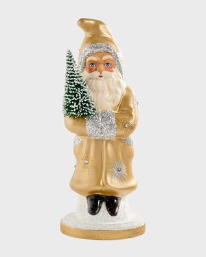 Gold Santa on Base Figurine