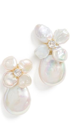SHASHI Fleur de Cleo Earrings Gold/Pearl One Size