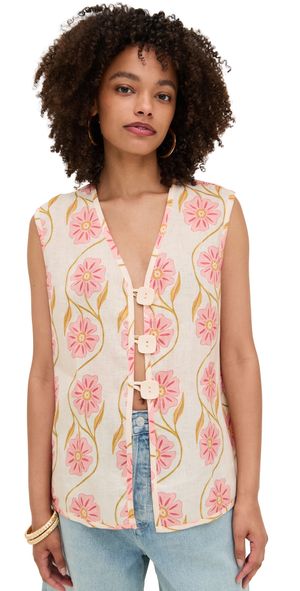 VRG GRL Lorena Linen Vest Bloom XL