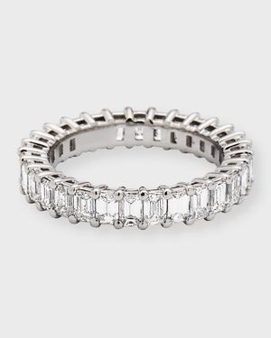 Platinum Emerald-Cut FG/VS Diamond Eternity Band, Size 6.75, 3.3tcw