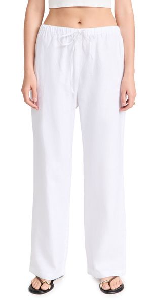 Reformation Olina Linen Pants White XL