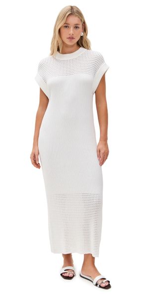 Varley Cheston Relaxed Knit Dress Snow White S