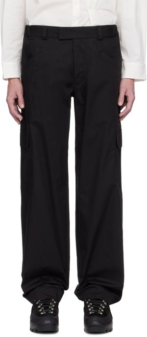 GR10K Black Poplin Cargo Pants