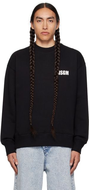 MSGM Black Printed Sweatshirt