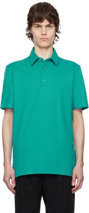 Brioni Blue Pique Polo