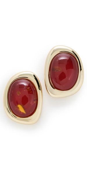 Luv Aj Amber Honey Resin Studs Gold One Size