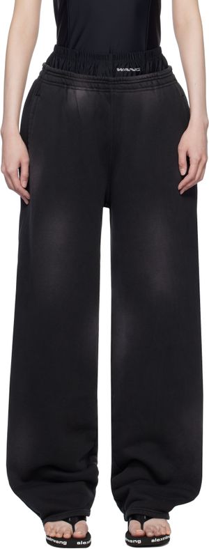 alexanderwang.t Black Pre-Styled Boxer Brief Sweatpants