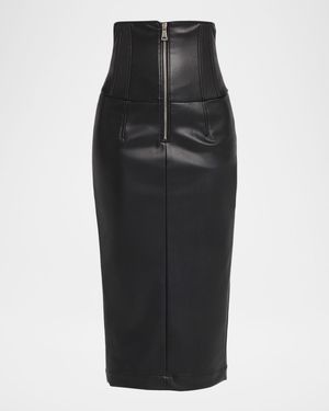 Faux Leather Corset Skirt