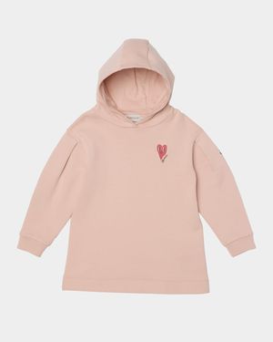 Girl's Logo-Patch Hooded Sweatshirt Dress, Size 8-10