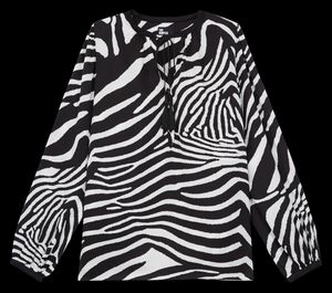The Kooples - Top fluide à motif zébré - Taille 4 - Noir