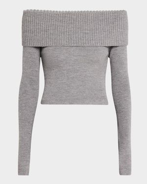 Coretta Ribbed Off-Shoulder Sweater