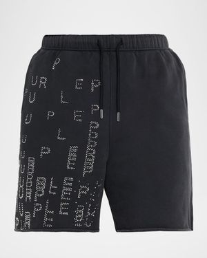 Men's Crystal Sequence Fleece Drawstring Shorts