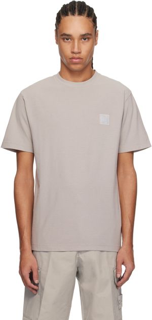 Stone Island T-shirt gris en jersey crêpe de coton - Ghost