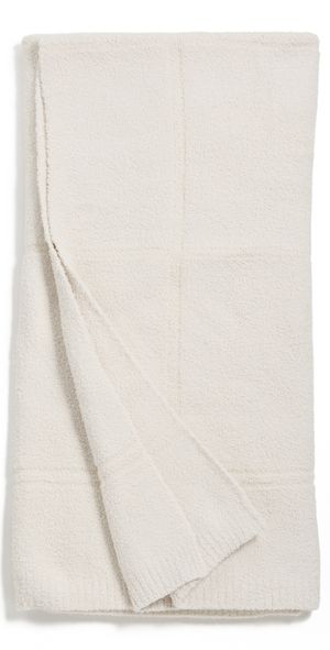 Barefoot Dreams CozyChic Cotton Tonal Plaid Throw Cream One Size