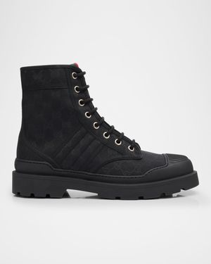 Men's Sherlin GG Canvas Lace-Up Boots