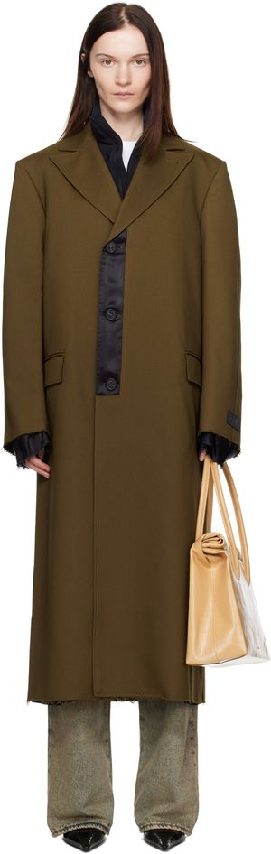 MM6 Maison Margiela Khaki Twill Coat