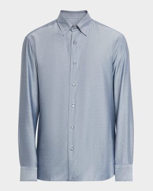 Men's Cotton Twill Classic-Fit Sport Shirt