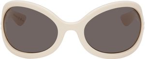 Gucci White Oversized Oval Sunglasses