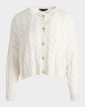 Cecilie Cropped Cable-Knit Cardigan
