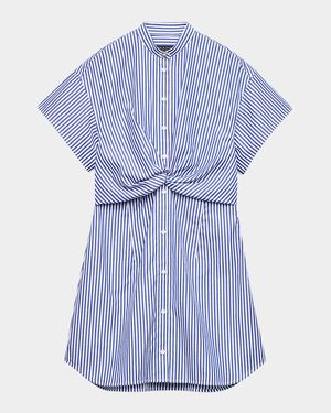 Gretchen Stripe Twist-Front Dress