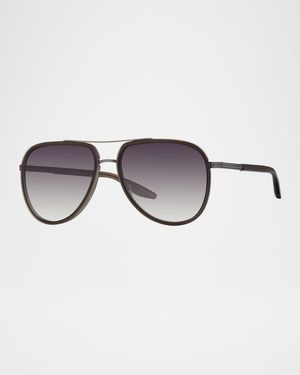 Men's Cani Acetate and Titanium Aviator Sunglasses