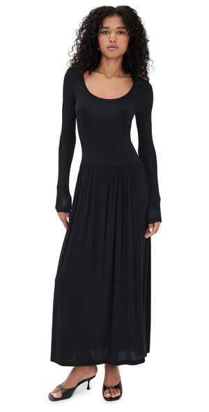 Ulla Johnson Amal Jersey U-Neck Dress Noir S