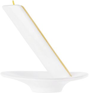 Clément Boutillon Ensemble de chandelier et bougie blanc