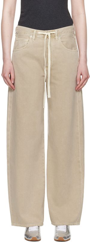 Citizens of Humanity Beige Brynn Drawstring Jeans