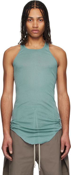 Rick Owens Débardeur bleu en jersey côtelé - Hollywood