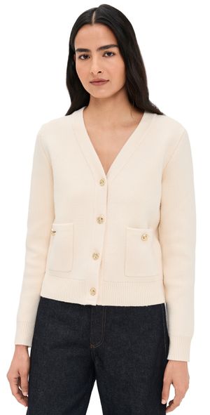 LE BOP Quinn Gold Button Cardi Navy M