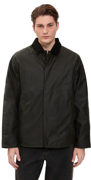 Barbour Short Lorden Wax Mac Jacket Olive XL