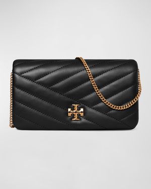 Kira Chevron Leather Wallet on Chain