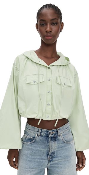 Sea Sullivan Sportswear Hooded Bubble Blouse Seafoam XS