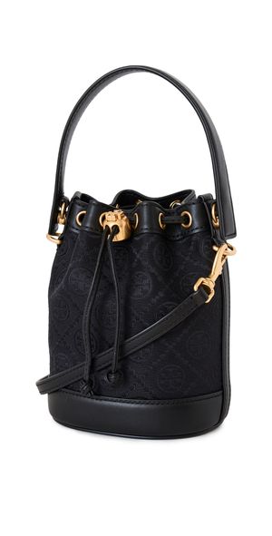 Tory Burch Mini T Monogram Bucket Bag Black One Size
