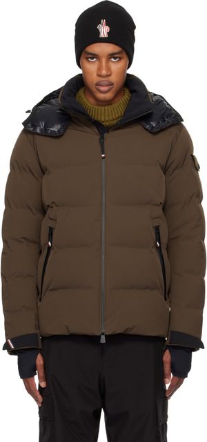 Moncler Grenoble Brown Montgetech Hooded Ski Down Jacket