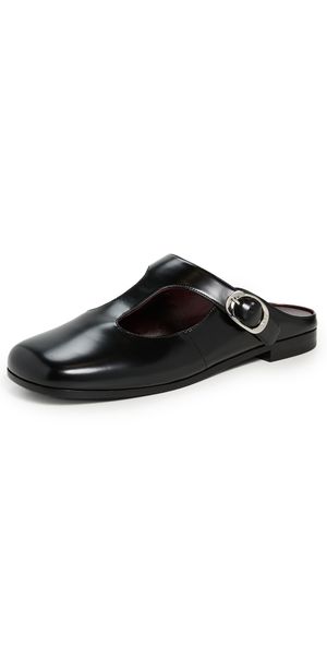Tory Burch Violet T Strap Mules Perfect Black 5