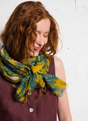 Nice Things - Foulard imprimé en coton mélangé - Taille Unique - Jaune