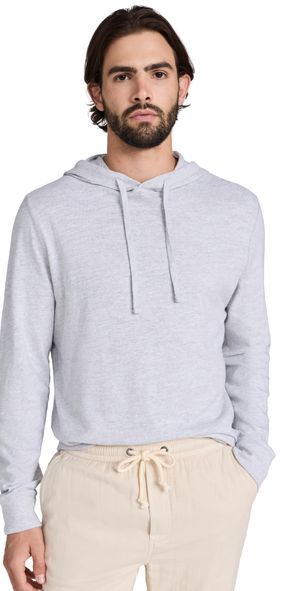 Faherty Sunwashed Slub Hoodie Light Grey Heather L