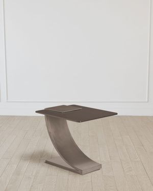Side Table with Smoke Glass Top