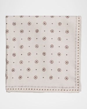 Men's Silk Geometric Dot Pocket Square