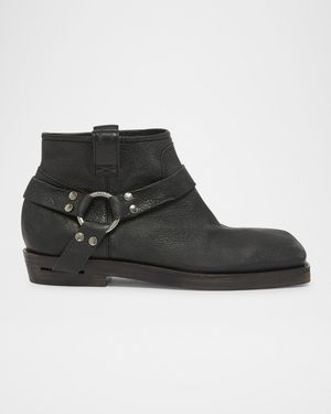 Men's Biker Calfskin Ankle Boots