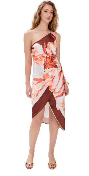 ROCOCO SAND Printed Midi Dress Beige XL