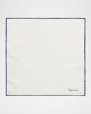 Men's Tipped Linen Pocket Square