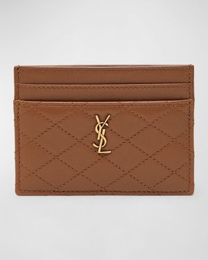 Gaby YSL Card Case in Quilted Leather