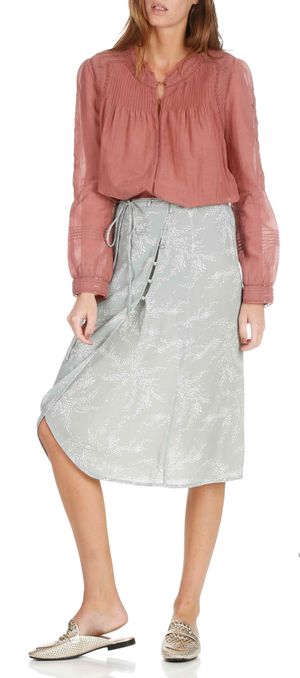 Swildens - Jupe portefeuille midi en crêpe imprimé - Taille 36 - Vert